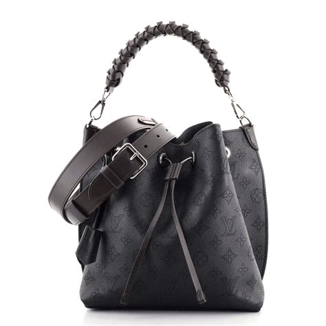 louis vuitton cross body bag black leather|Muria Black Leather Bucket Bag, Crossbody Purse .